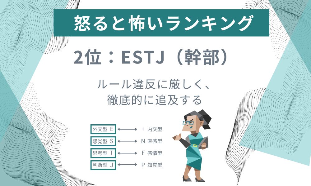 2位: ESTJ - ルール違反に厳しく、徹底的に追及する