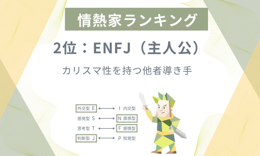 2位: ENFJ - カリスマ性を持つ他者導き手