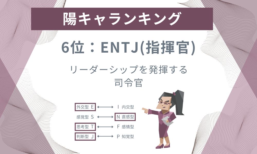 6位: ENTJ - リーダーシップを発揮する司令官